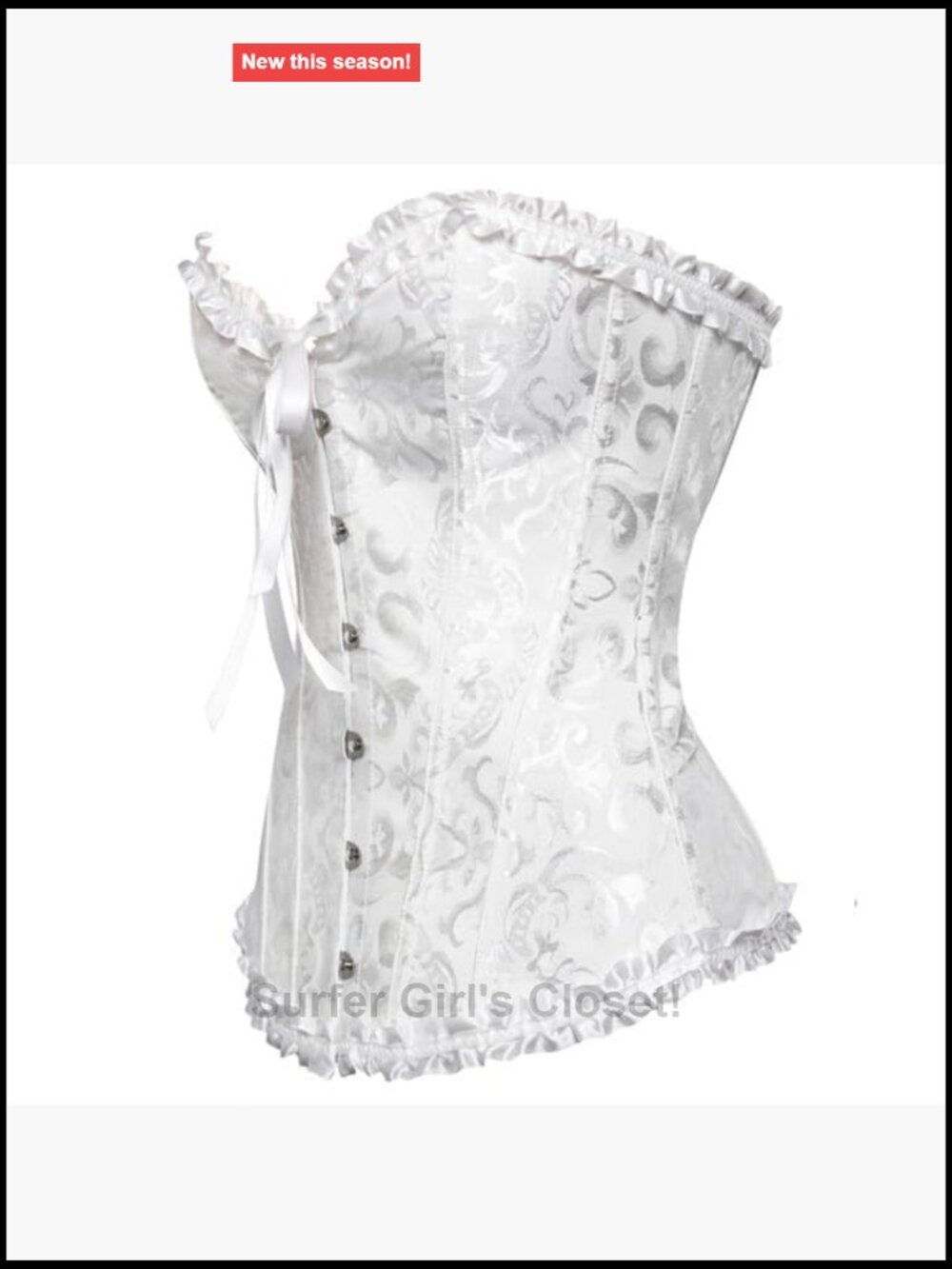 Renaissance Floral Lace Up Boned Overbust Corset Bustier Shapewear - Picture 4 of 6